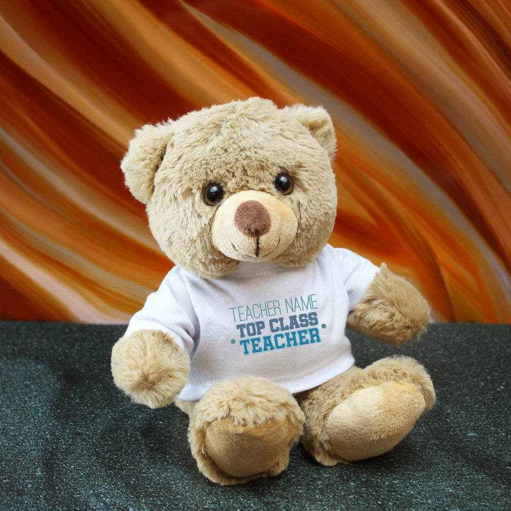 Personalised Top Class Teacher Teddy Bear in Gift Box
