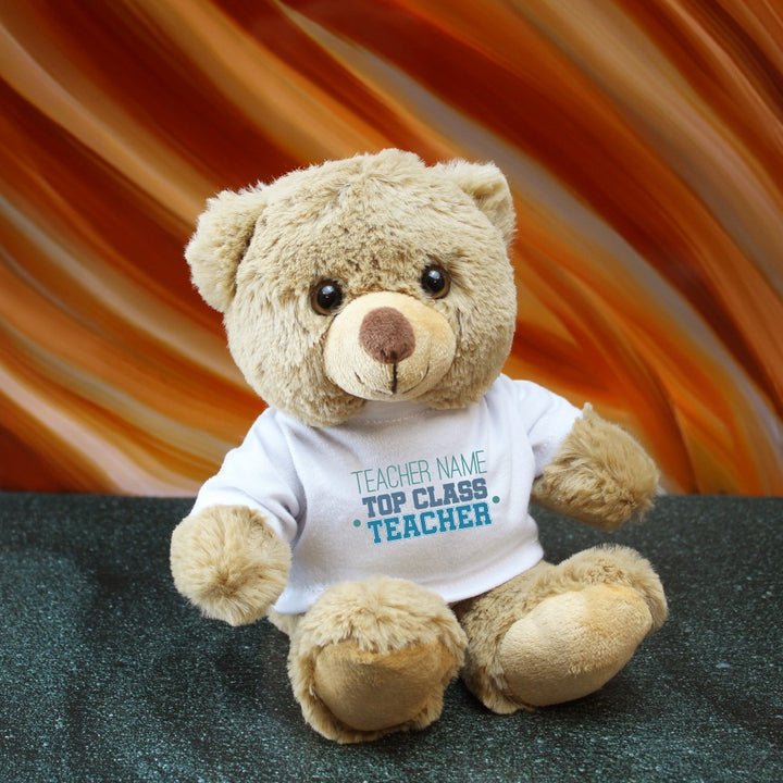 Personalised Top Class Teacher Teddy Bear in Gift Box