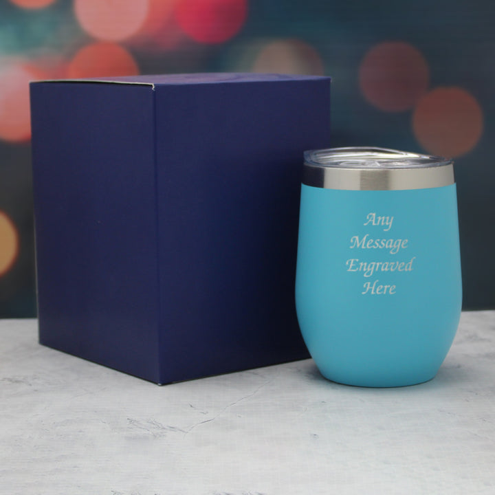 Personalised Light Blue Insulated Travel Tumbler with Lid