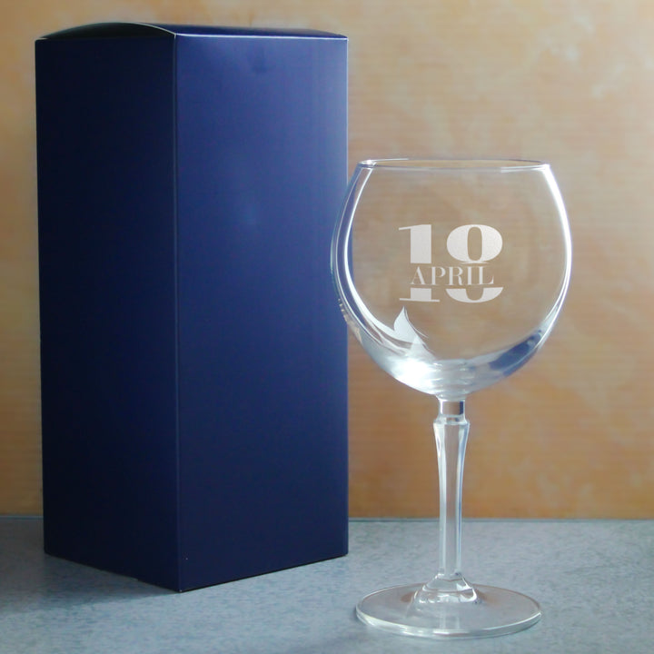 Personalised Age &amp; Name Hudson Gin Balloon Glass