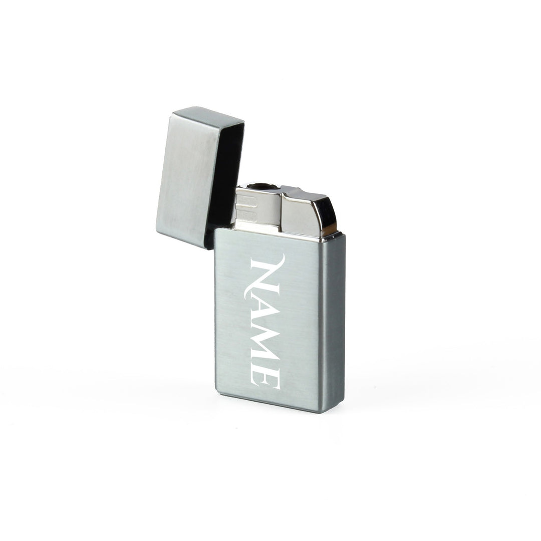 Personalised Silver Jet Gas Lighter in Gift Box