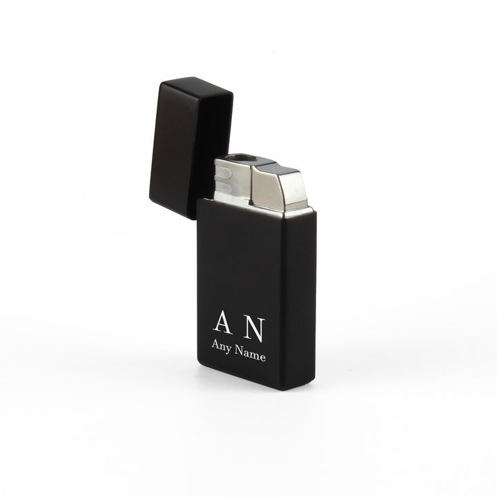 Personalised Black Jet Flame Gas Lighter in Gift Box