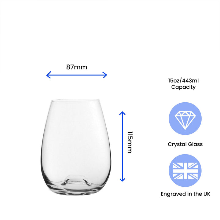 Personalised Happy Anniversary Stemless Wine Glass