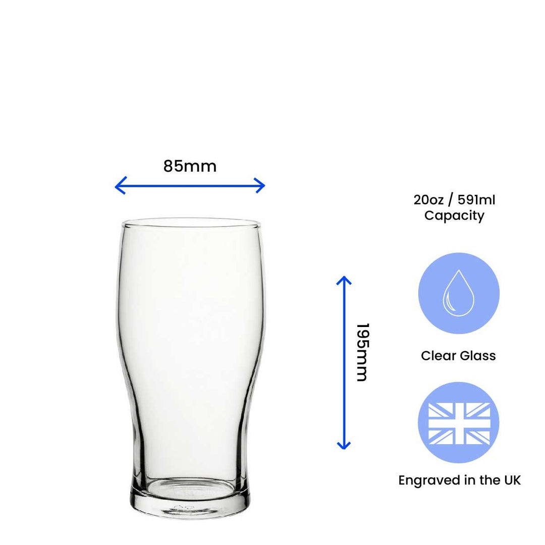 Personalised Engraved Pint Glass with Heart Design