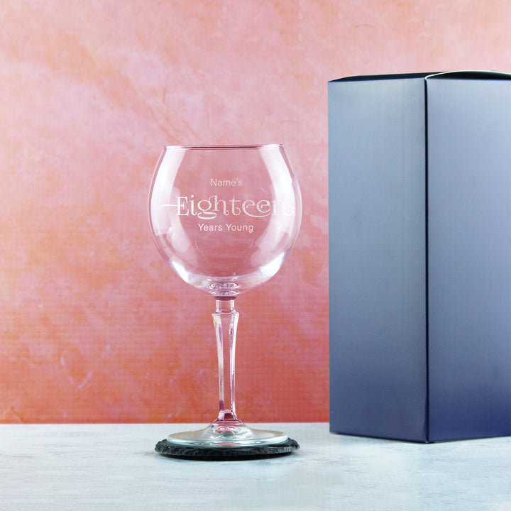 Personalised 18th Birthday Hudson Gin Glass with Name