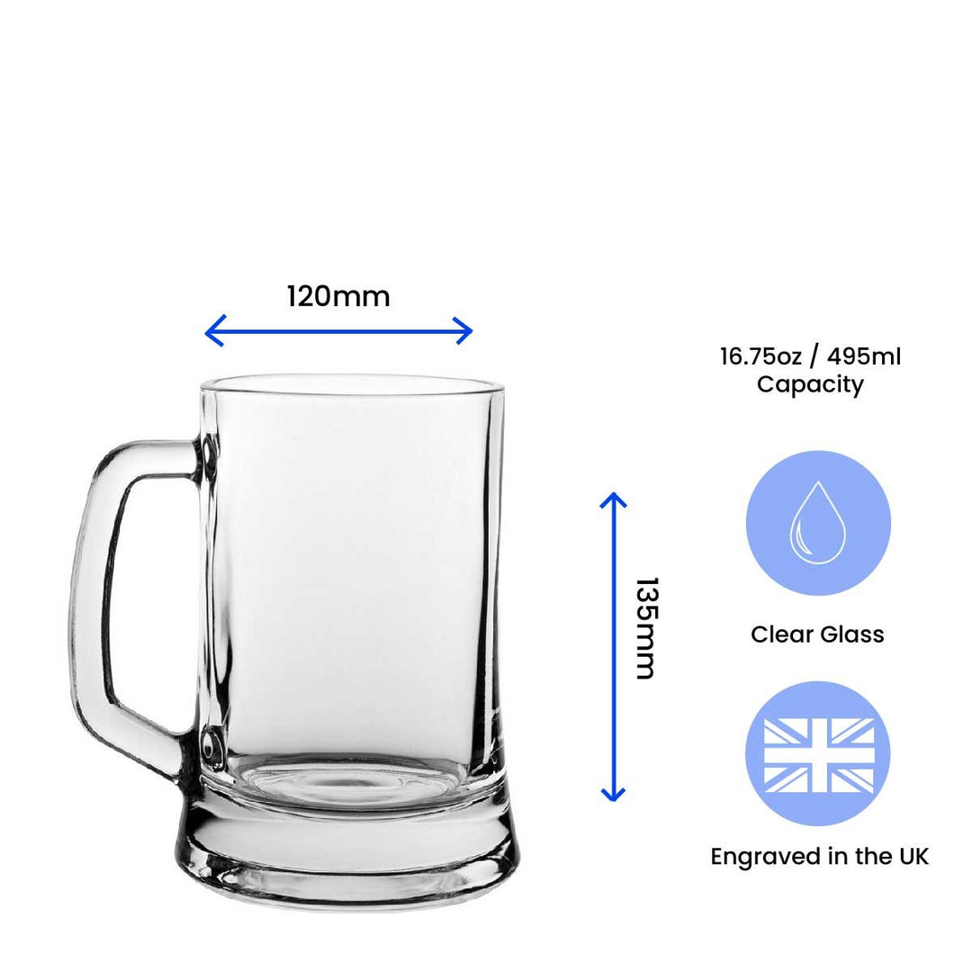 Personalised Best Dad Ever Engraved Beer Mug