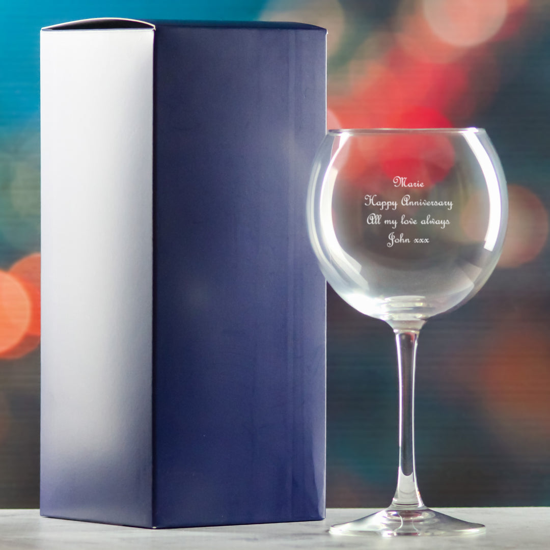 Personalised Gin Balloon Glass with Message