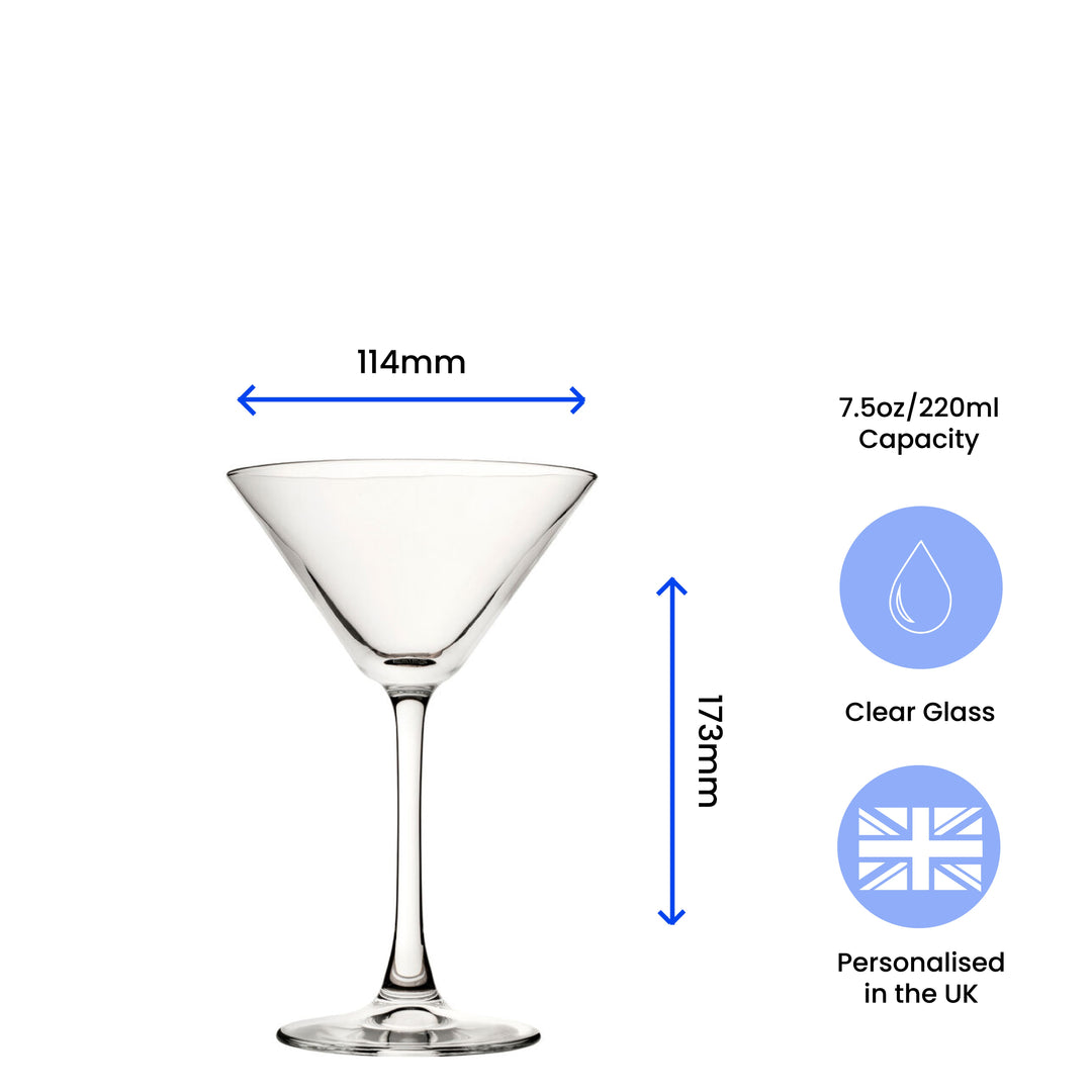 Personalised Enoteca Martini Glass with Message
