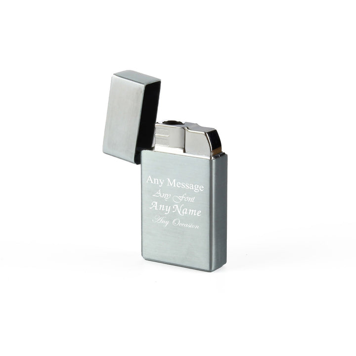 Personalised Silver Jet Flame Lighter with Gift Box