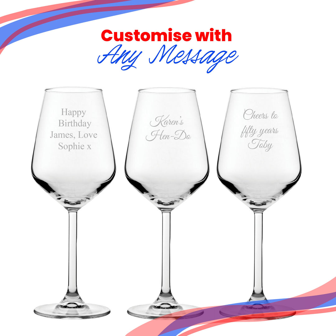 Personalised Engraved White Wine Glass with Message