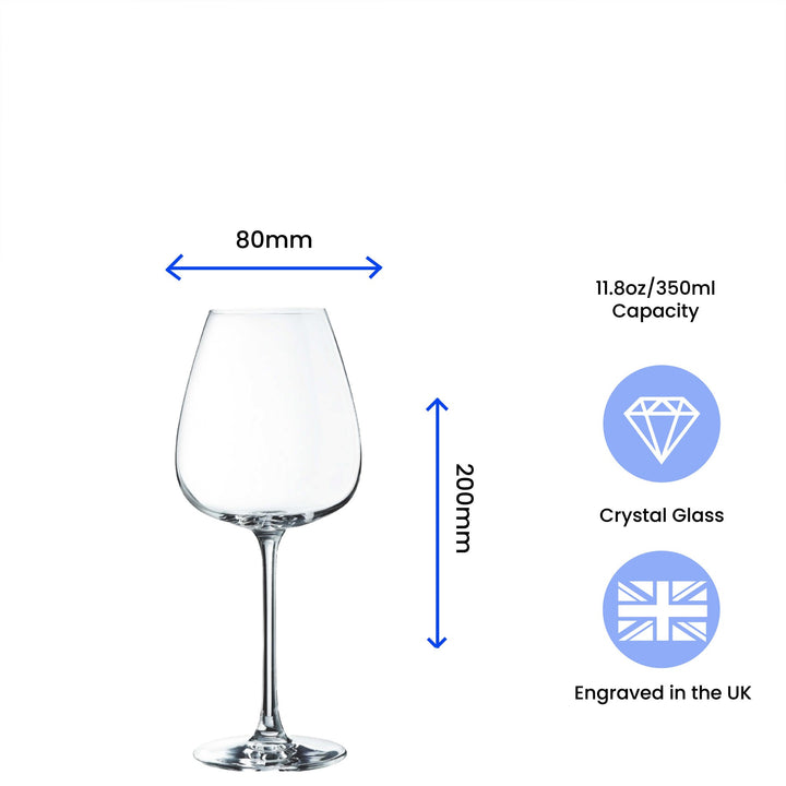Personalised Engraved Red Wine Glass 370ml with Gift Box