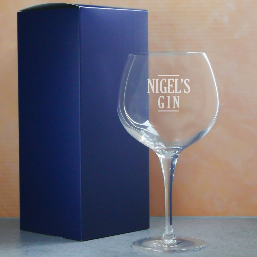 Personalised Primeur Gin Balloon Glass with Name