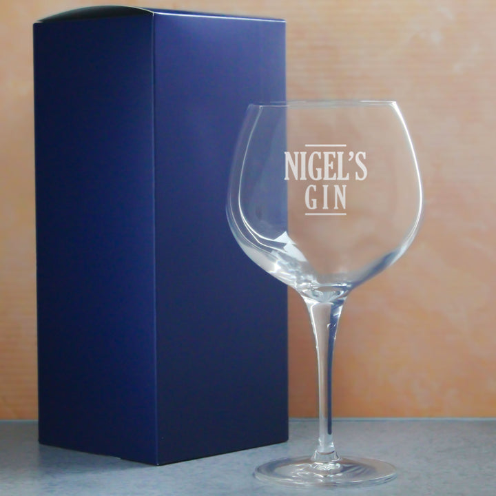 Personalised Primeur Gin Balloon Glass with Name