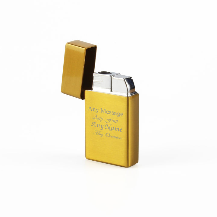 Personalised Gold Jet Flame Lighter in Gift Box