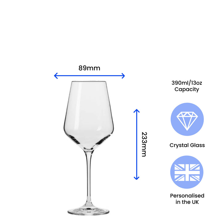 Personalised Infinity Wine Glass 390ml - Daddy Est. Date