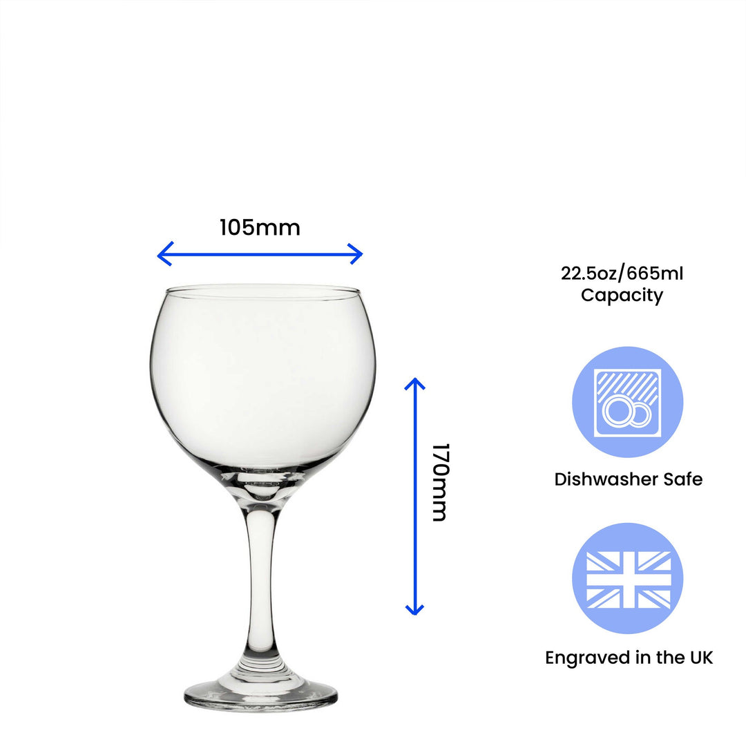 Personalised Engraved Gin Balloon Glass - I&