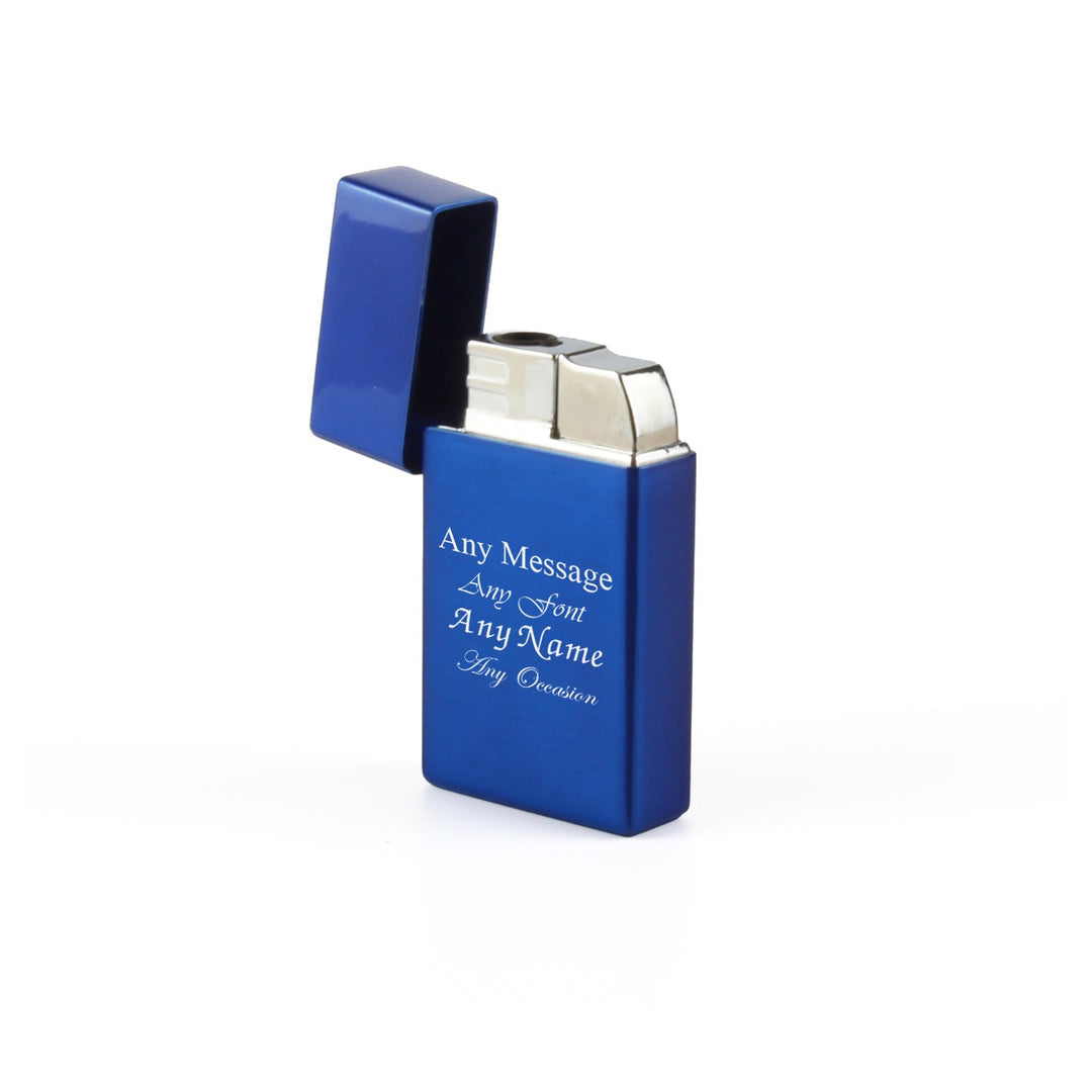 Personalised Blue Jet Flame Gas Lighter in Gift Box