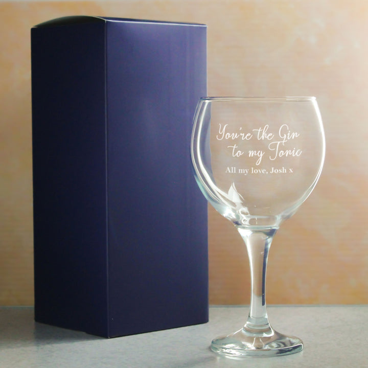 Personalised You’re the Gin to My Tonic Gin Balloon Glass