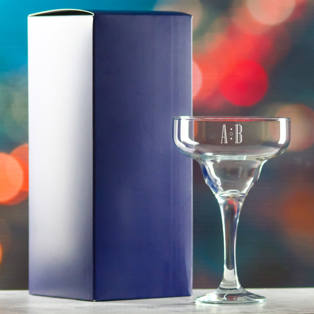 Engraved Infinity Margarita Glass 295ml - Initials Design