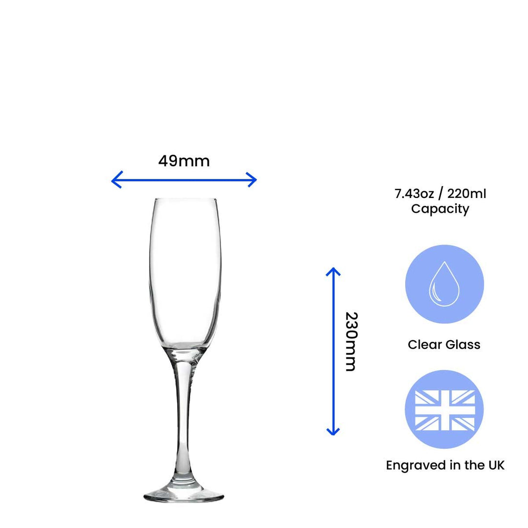 Personalised Wedding Champagne Flute Set with Engraved Text