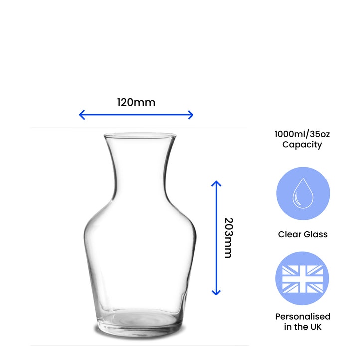 Personalised 1 Litre A Vin Carafe or Vase