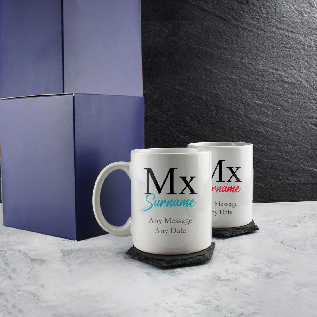 Personalised Gender Neutral Wedding Mug Set
