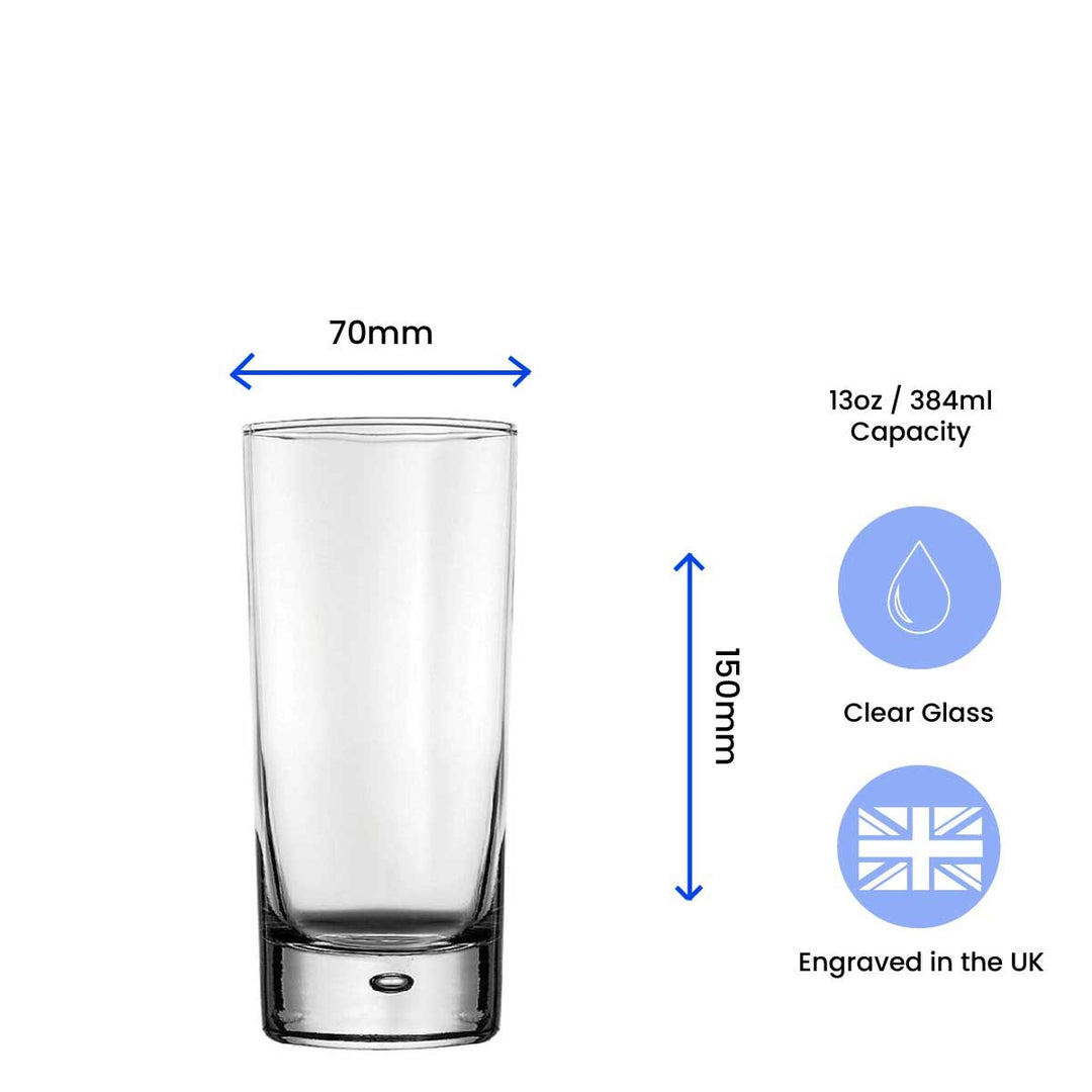 Personalised Engraved Bubble Hiball Gin Glass with Name
