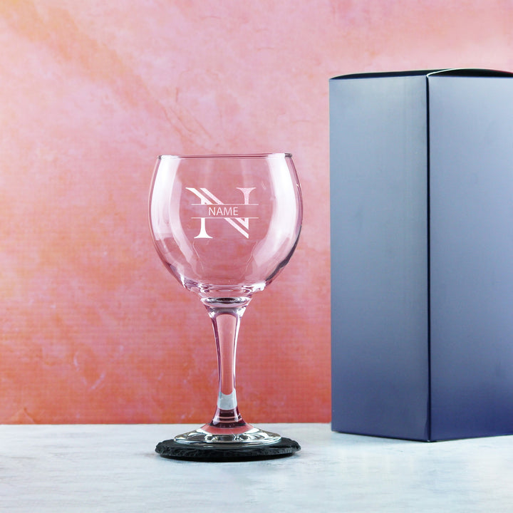 Personalised Cubata Gin Glass with Initial and Name