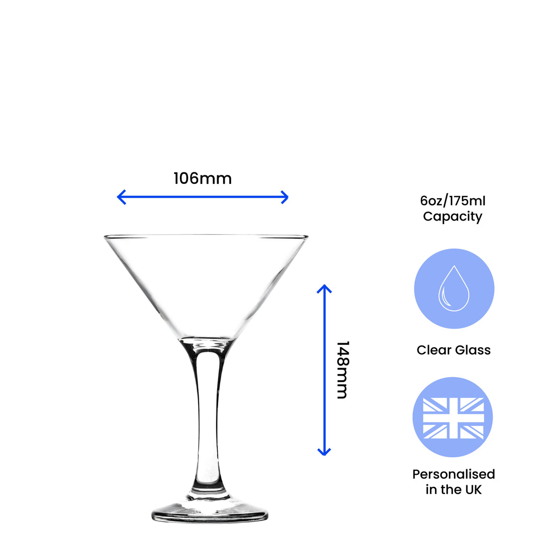 Personalised Petite Martini Glass with Message