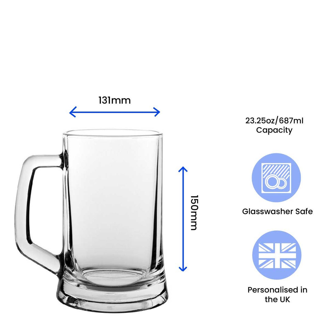 Personalised Mega Pint Beer Glass Tankard with Name