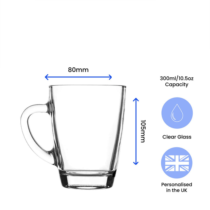 Personalised Engraved 300ml Glass Coffee Cup