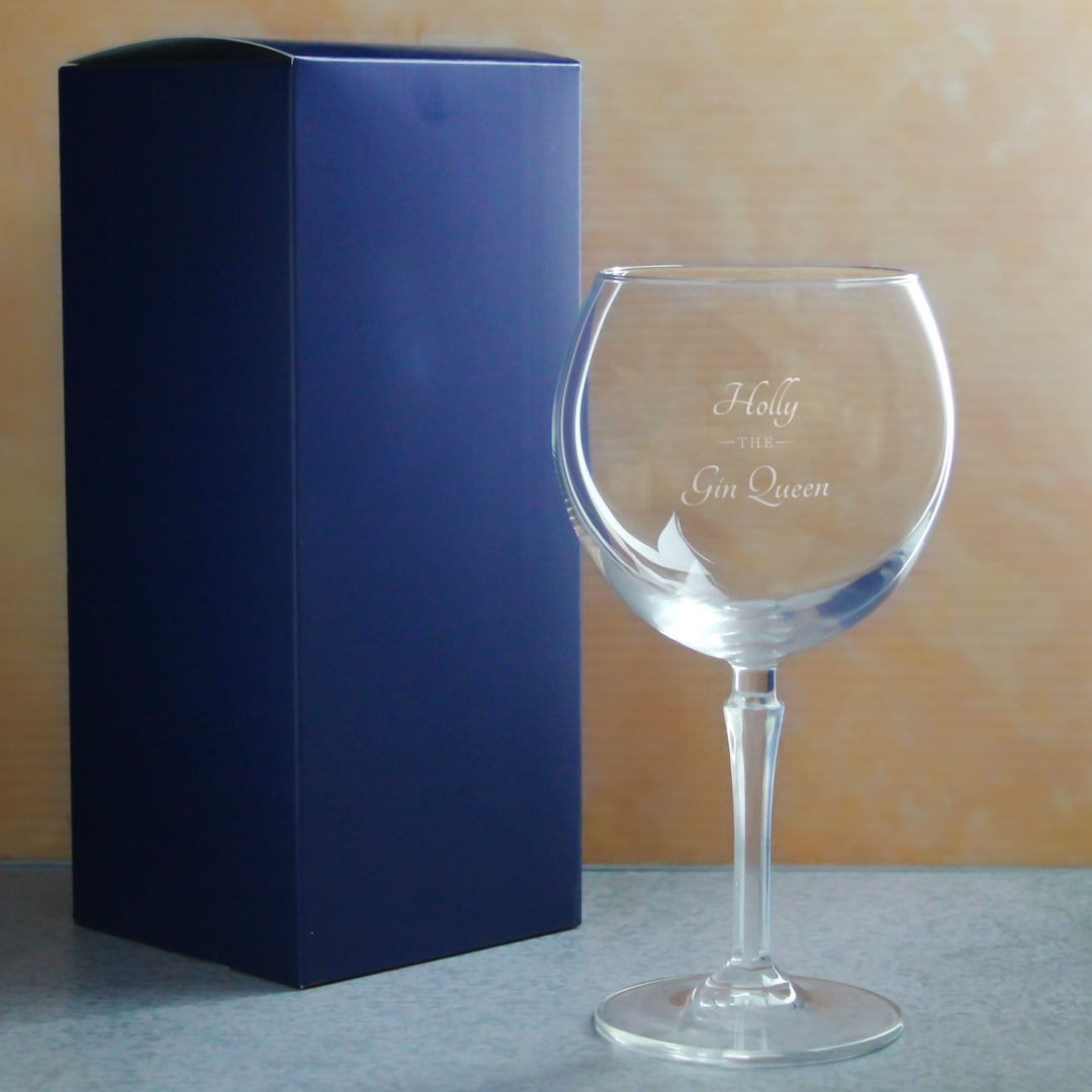 Personalised Hudson Gin Balloon Glass - The Gin Queen