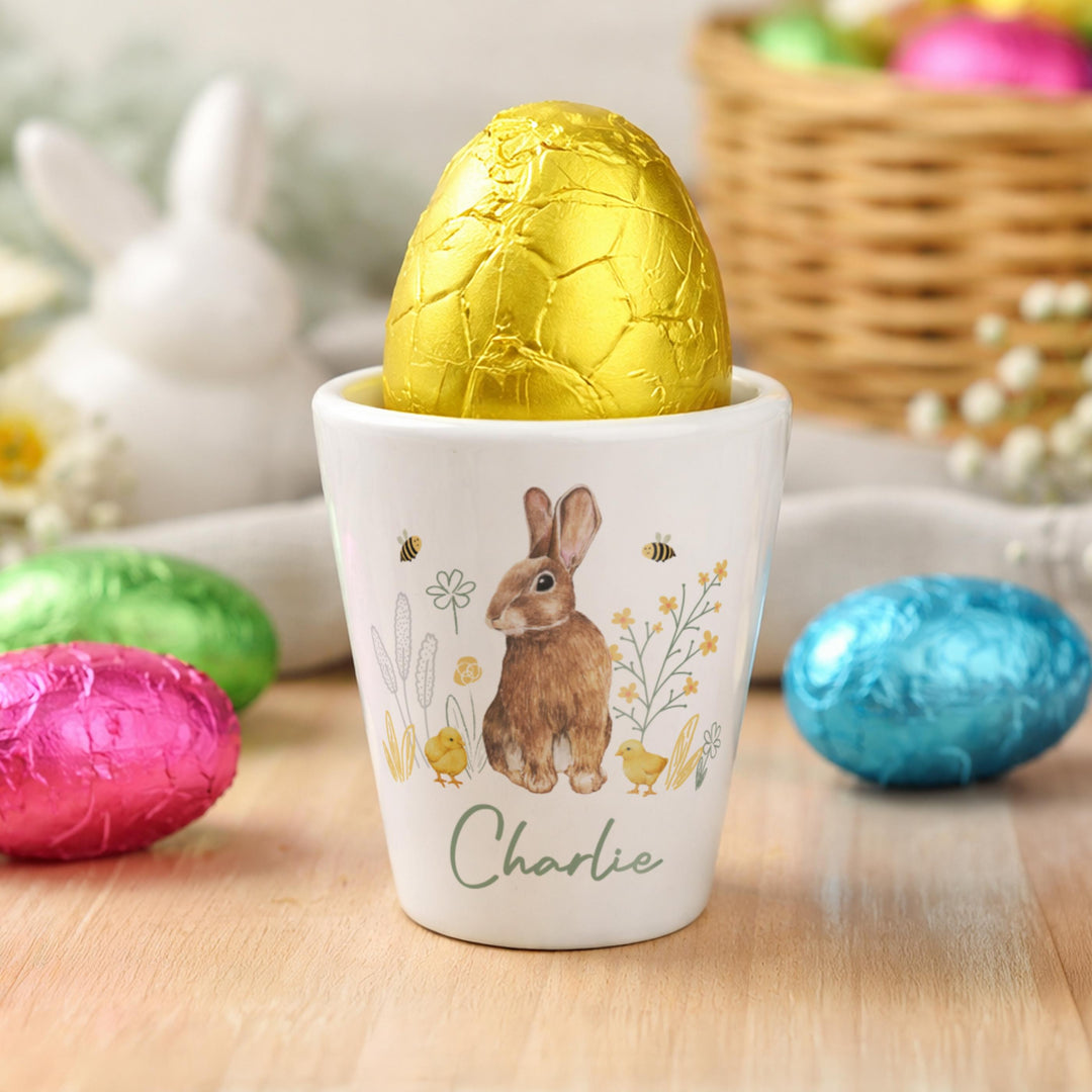 Personalised Easter Bunny Egg Cup, The Personal Shop, personalised gifts
