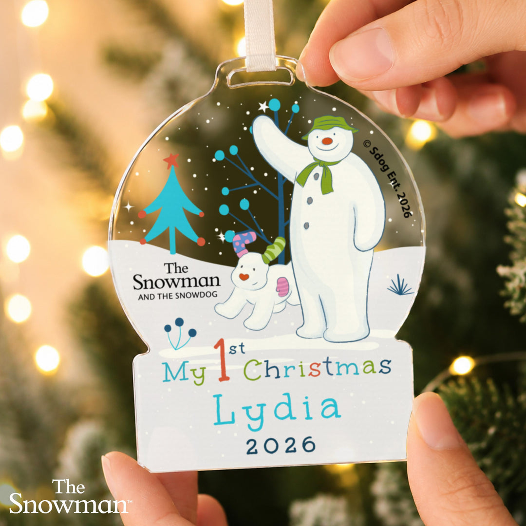 Personalised The Snowman My 1st Christmas Acrylic Decoration
