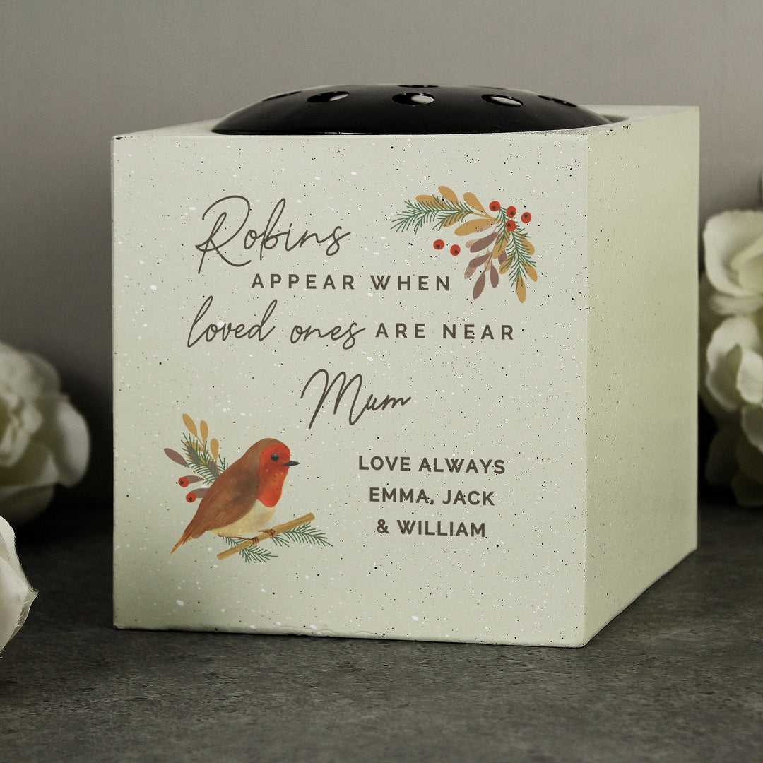 Personalised Robins Appear Memorial Vase, The Personal Shop, personalised gifts