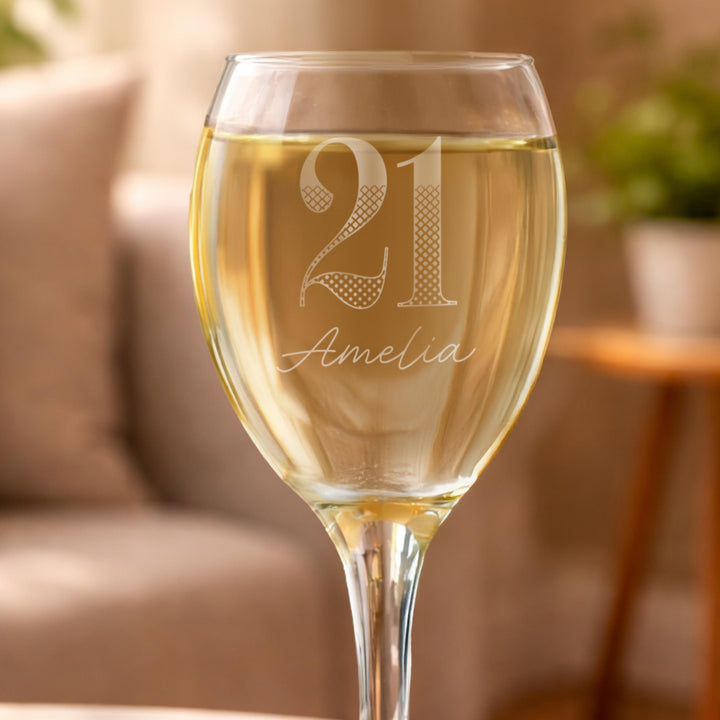 Personalised Big Age Wine Glass, The Personal Shop, personalised gifts
