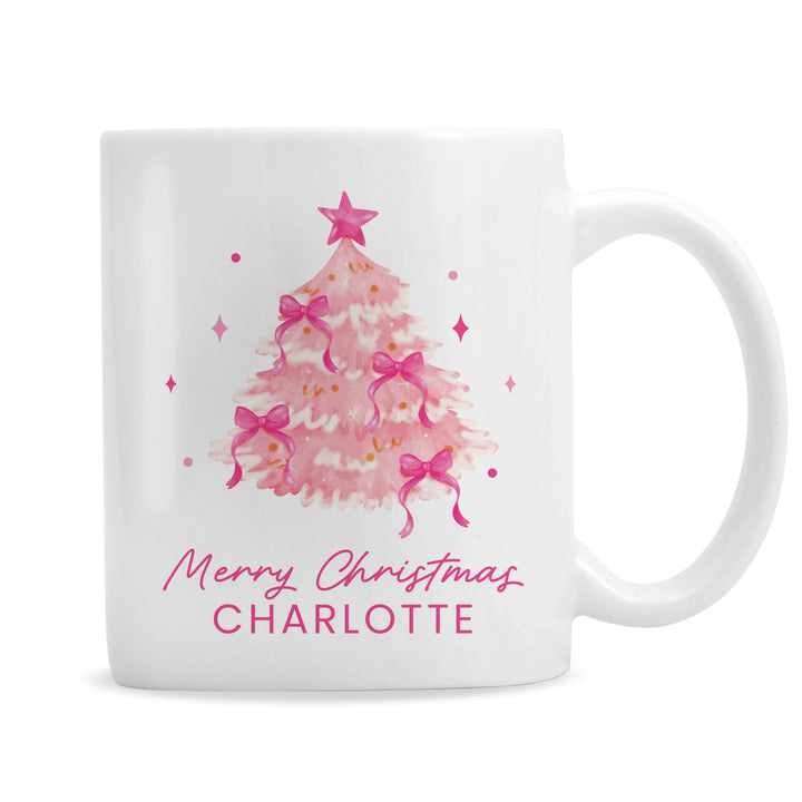 Personalised Pink Christmas Tree Mug – alternative view