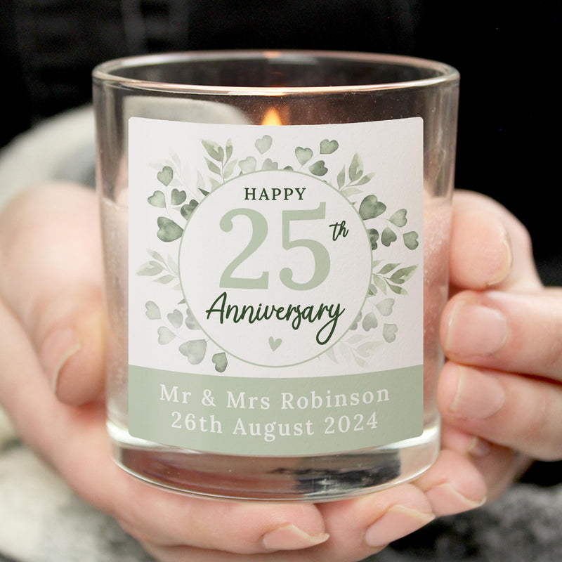 Personalised Botanical Anniversary Candle Jar