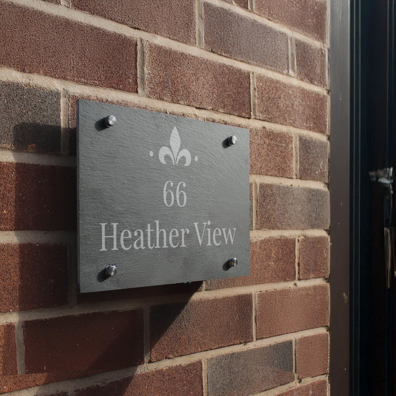 Personalised Ornate Slate House Sign