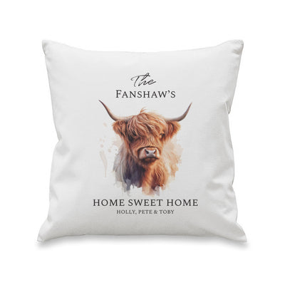 Personalised Highland Cow Cushion