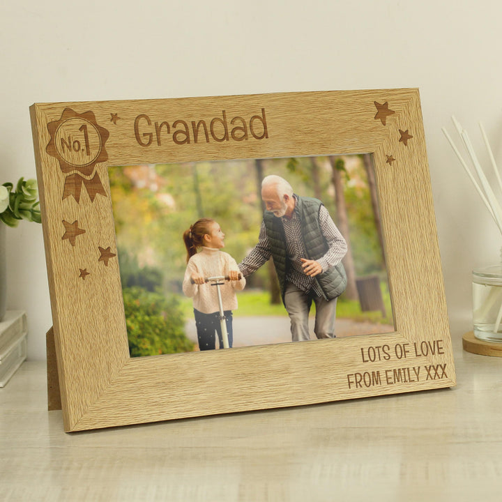 Personalised No.1 6x4 Landscape Wooden Photo Frame – alternative view