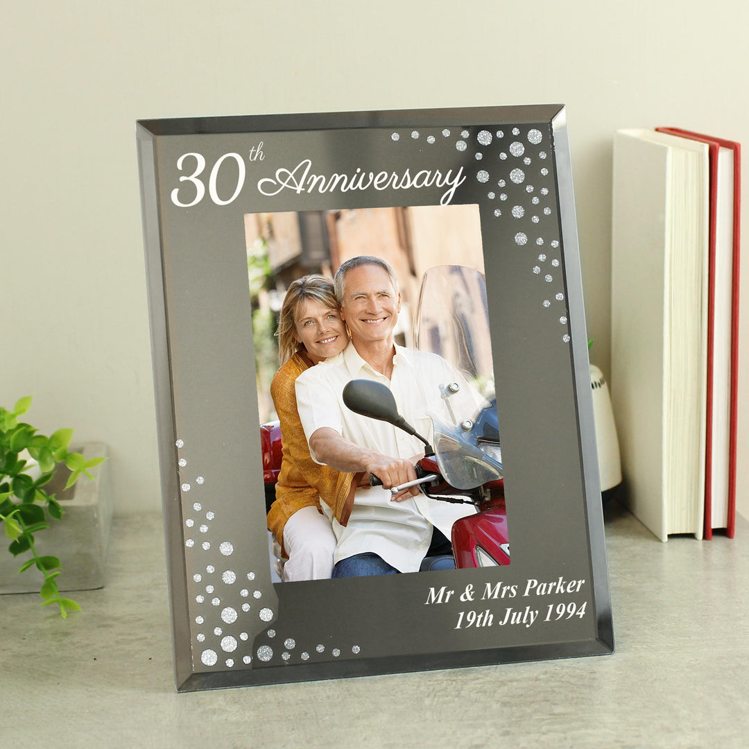 Personalised Anniversary 6x4 Diamante Glass Photo Frame – alternative view