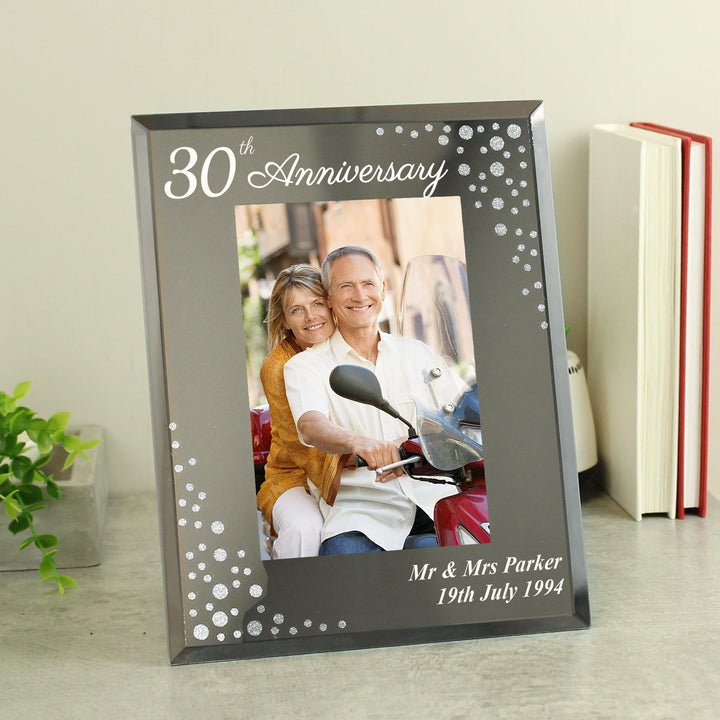 Personalised Anniversary 6x4 Diamante Glass Photo Frame – alternative view