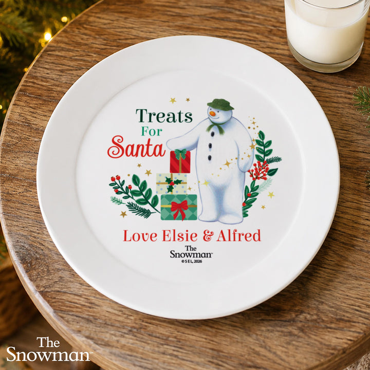 Personalised Snowman Treats for Santa Plastic Plate