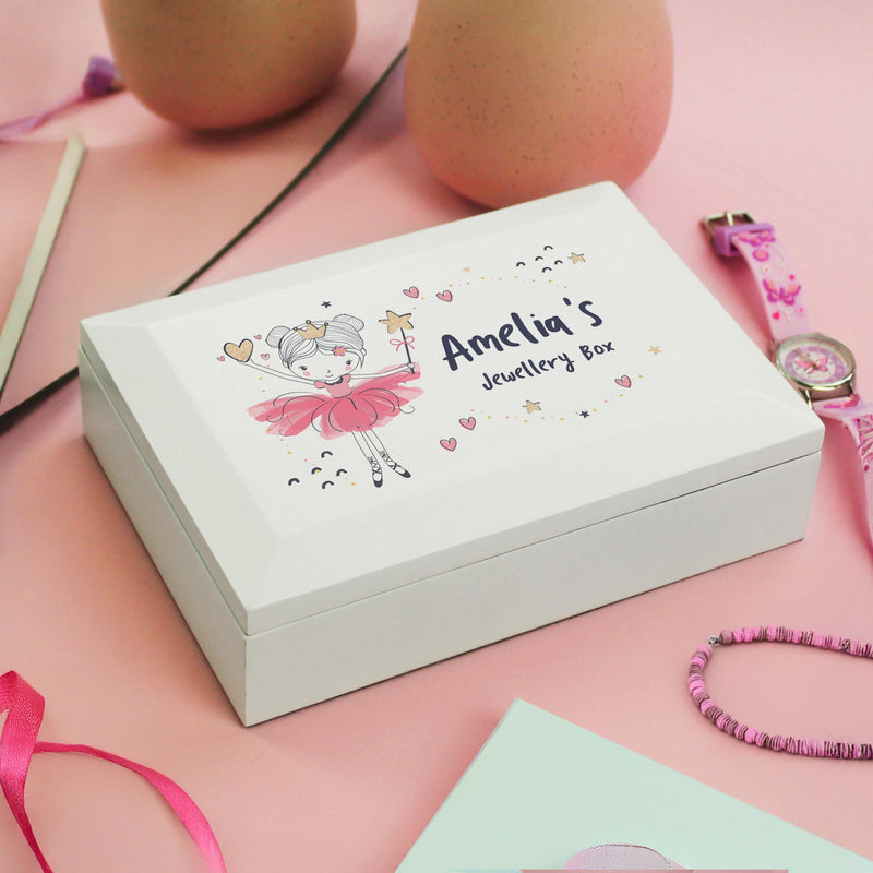 Personalised Princess Ballerina Wooden Jewellery Box