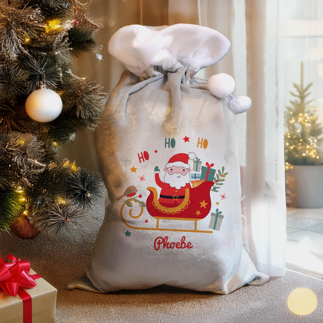 Personalised Santa Sleigh Christmas Sack – alternative view