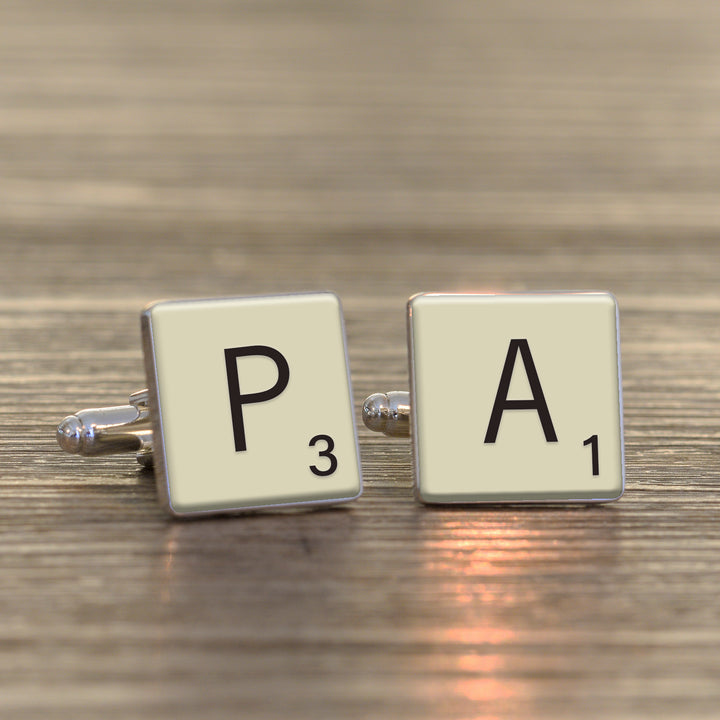 Personalised Vintage Letter Tile Cufflinks