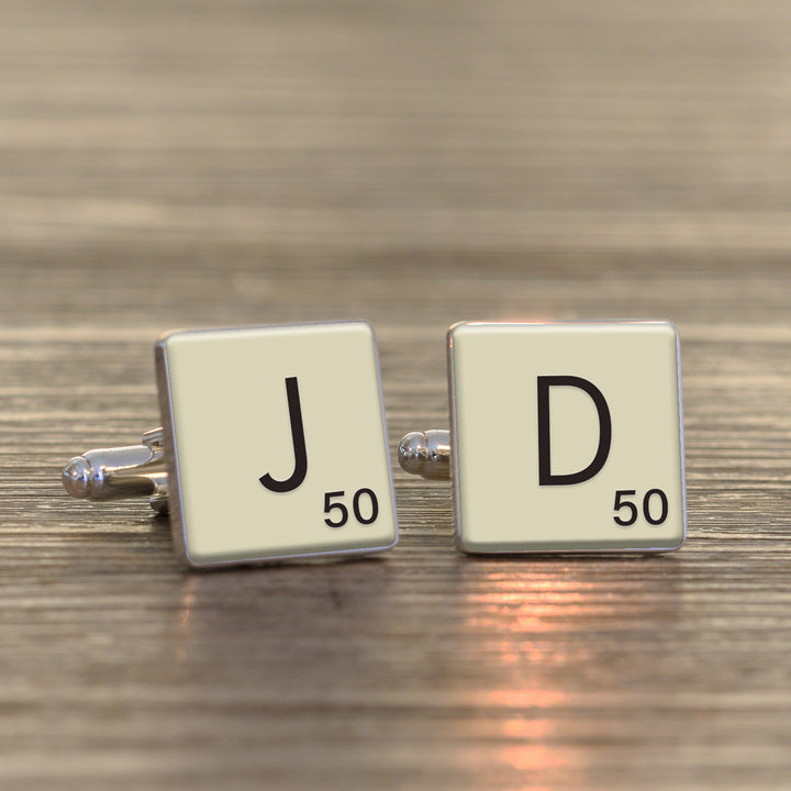 Personalised Vintage Letter Tile Cufflinks