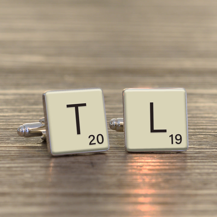 Personalised Vintage Letter Tile Cufflinks