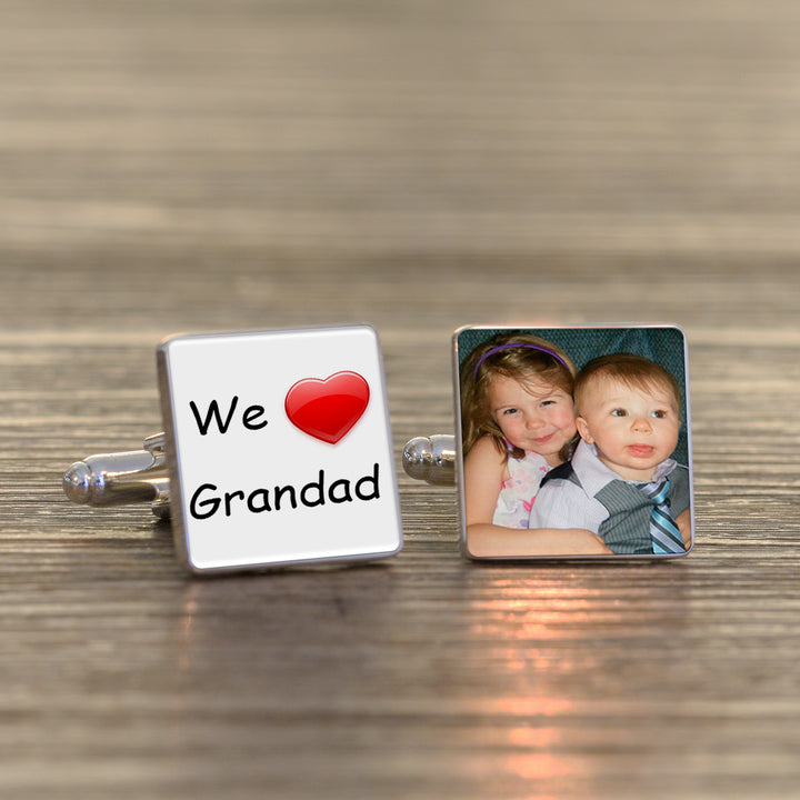 Personalised We Love Grandad Photo Upload Cufflinks
